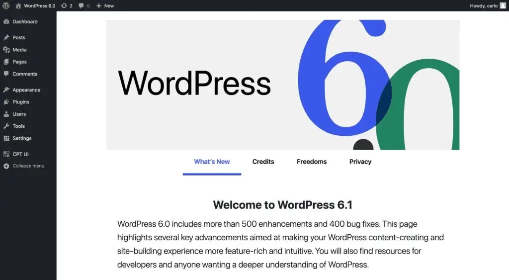 Imagem do WordPress 6